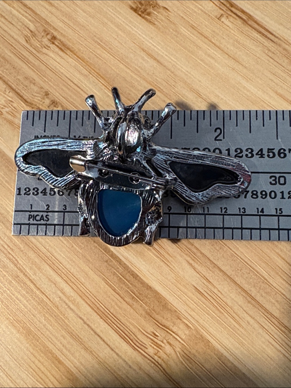 Sodalite & Abalone Bee Accent Pin Brooch Fashion - Picture 3 of 8